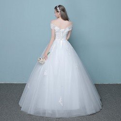 New style word wedding dress 2021 new Korean bride married slender tail neat factory direct sales