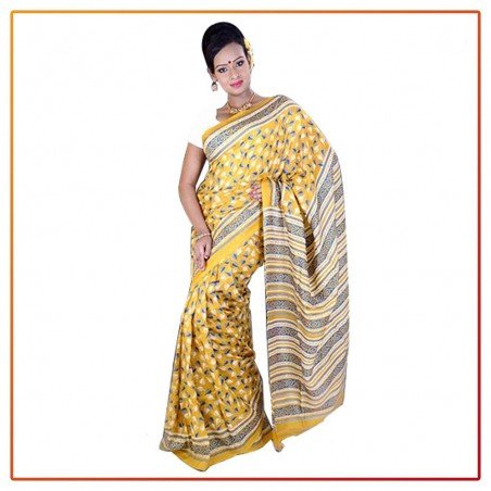 Murshidabad Silk Printed Original Saree 028