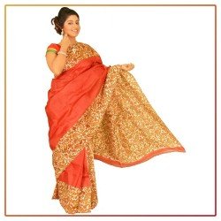 Murshidabad Silk Printed Saree 044