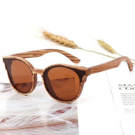 Handmade Polarized Wood Grain Sunglasses Angle's Wing